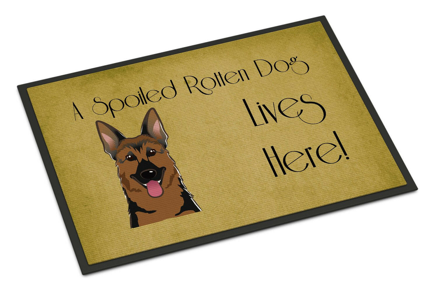 German Shepherd Spoiled Dog Lives Here Indoor or Outdoor Mat 18x27 BB1459MAT - the-store.com