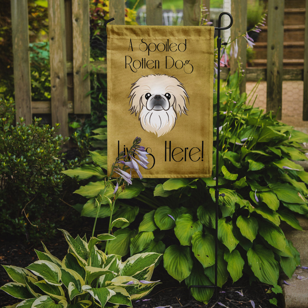 Pekingese Spoiled Dog Lives Here Flag Garden Size BB1469GF.