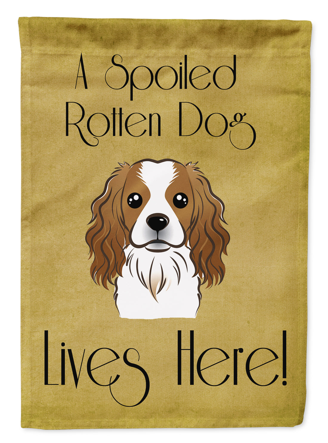 Cavalier Spaniel Spoiled Dog Lives Here Flag Garden Size BB1472GF.