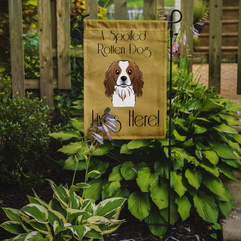 Cavalier Spaniel Spoiled Dog Lives Here Flag Garden Size BB1472GF.