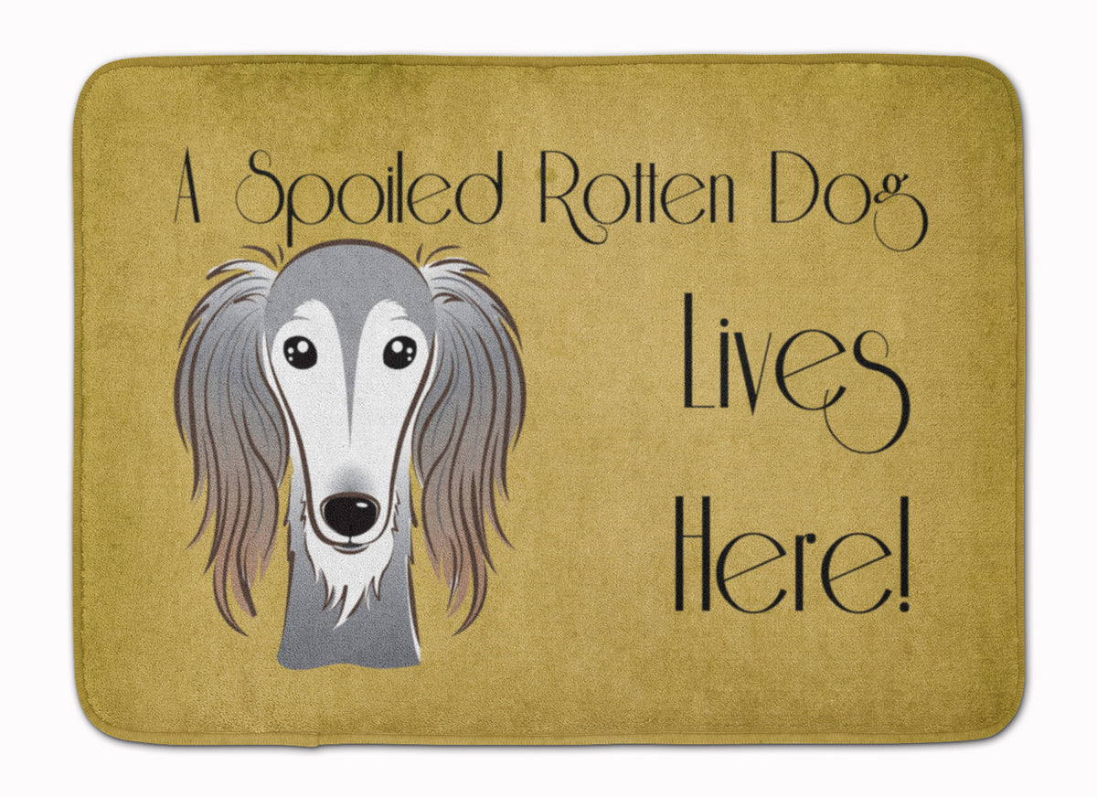 Saluki Spoiled Dog Lives Here Machine Washable Memory Foam Mat BB1477RUG - the-store.com