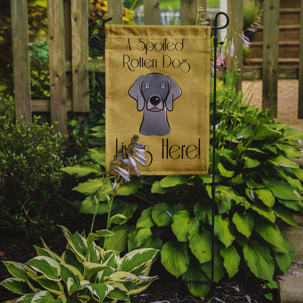 Weimaraner Spoiled Dog Lives Here Flag Garden Size BB1479GF.