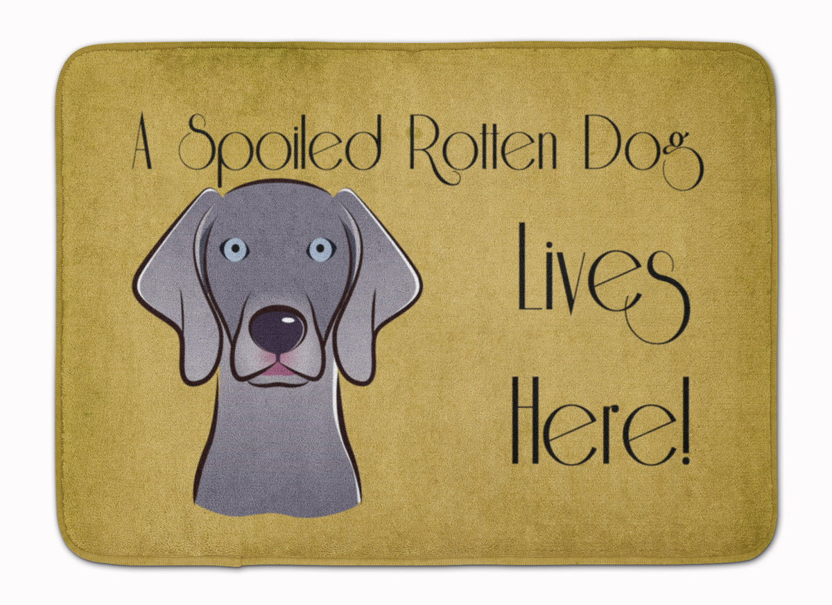 Weimaraner Spoiled Dog Lives Here Machine Washable Memory Foam Mat BB1479RUG - the-store.com