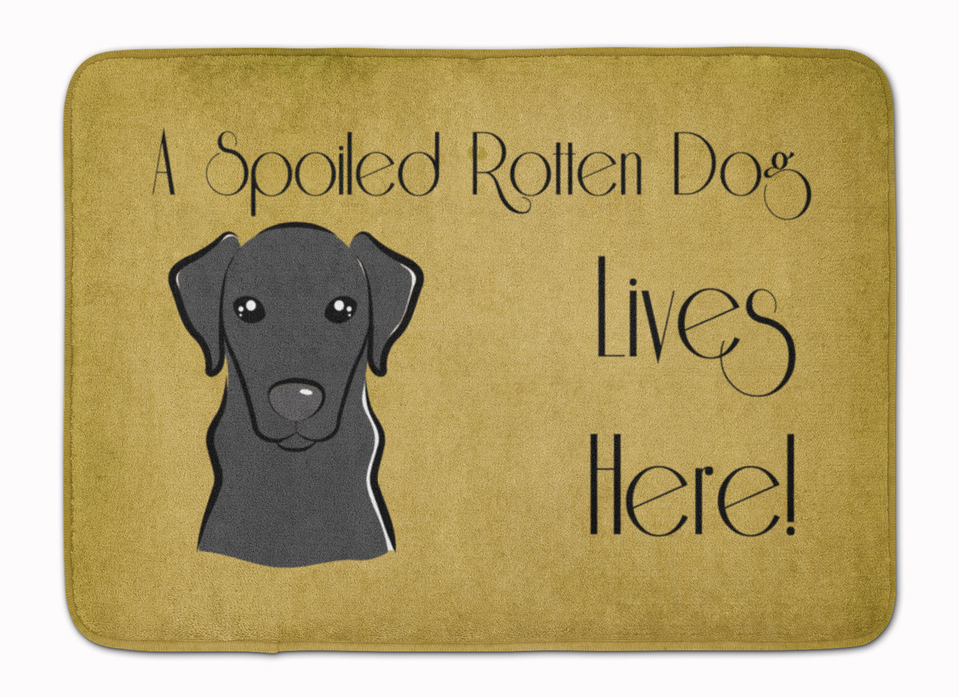 Black Labrador Spoiled Dog Lives Here Machine Washable Memory Foam Mat BB1483RUG - the-store.com