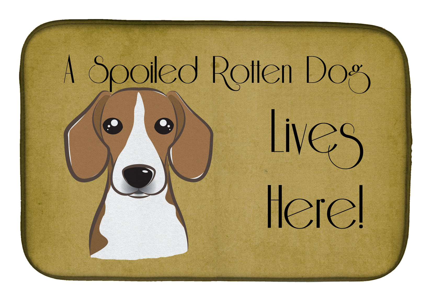 Beagle Spoiled Dog Lives Here Dish Drying Mat BB1487DDM  the-store.com.