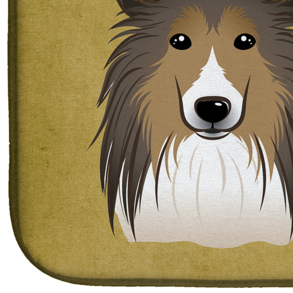 Sheltie Spoiled Dog Lives Here Dish Drying Mat BB1490DDM  the-store.com.