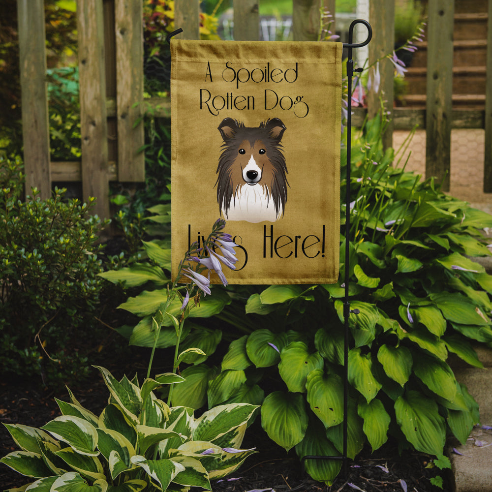 Sheltie Spoiled Dog Lives Here Flag Garden Size BB1490GF.