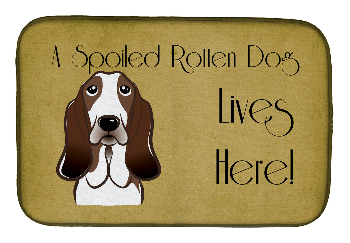 Basset Hound Spoiled Dog Lives Here Dish Drying Mat BB1491DDM  the-store.com.