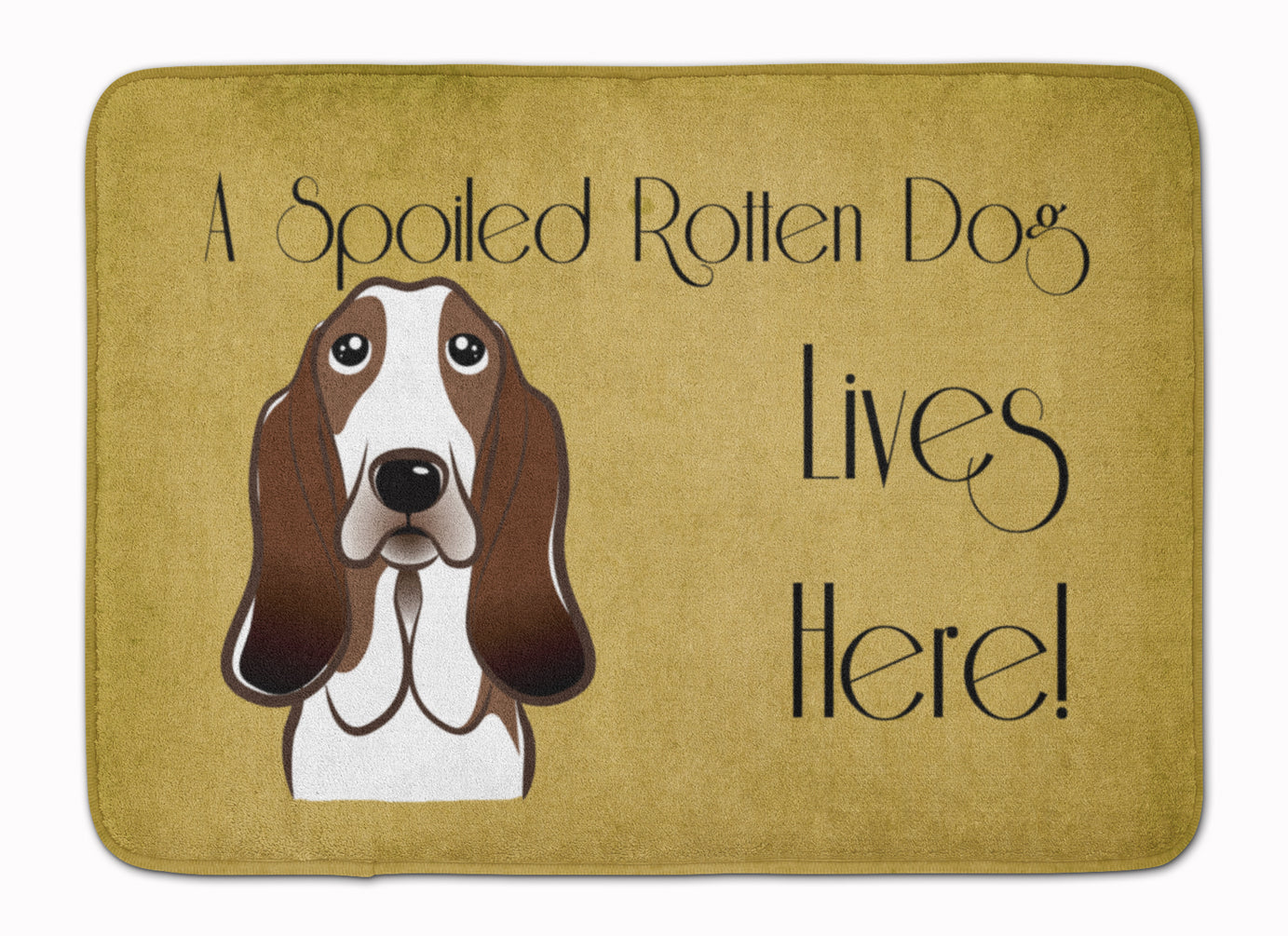 Basset Hound Spoiled Dog Lives Here Machine Washable Memory Foam Mat BB1491RUG - the-store.com