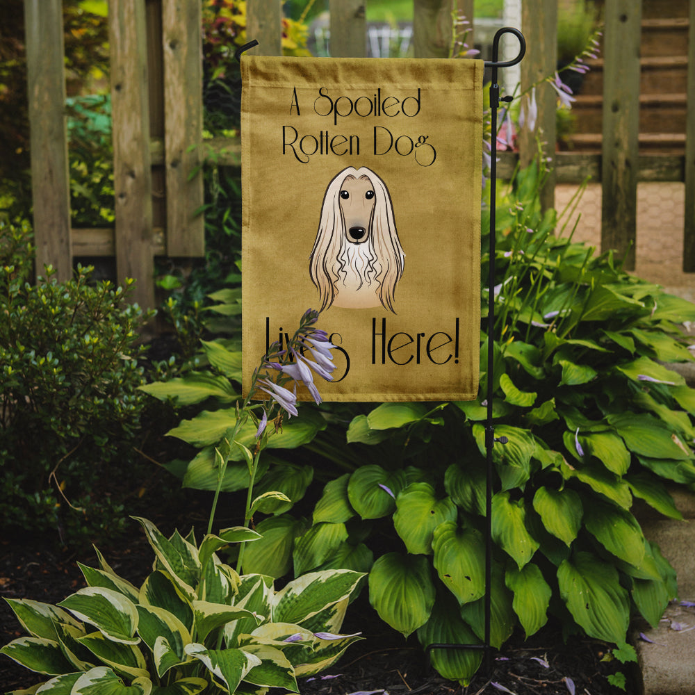 Afghan Hound Spoiled Dog Lives Here Flag Garden Size BB1492GF.