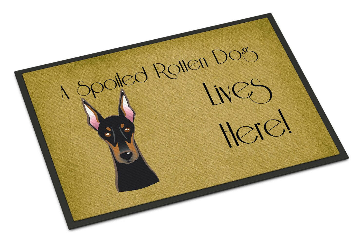 Doberman Spoiled Dog Lives Here Indoor or Outdoor Mat 24x36 BB1493JMAT - the-store.com