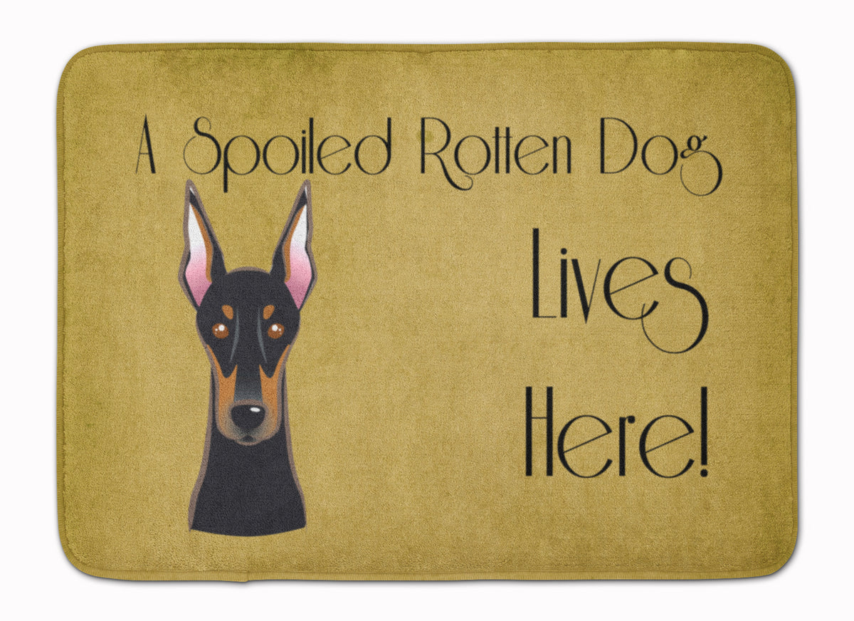 Doberman Spoiled Dog Lives Here Machine Washable Memory Foam Mat BB1493RUG - the-store.com