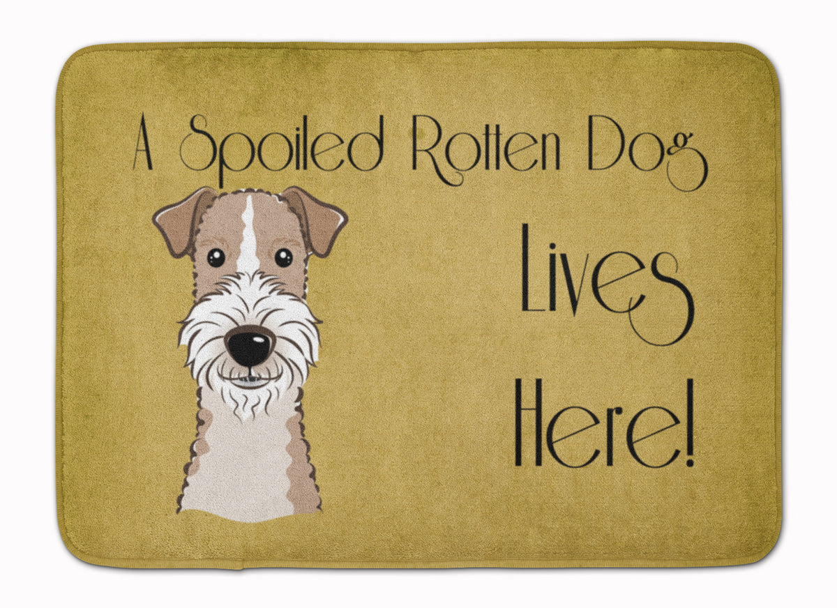 Wire Haired Fox Terrier Spoiled Dog Lives Here Machine Washable Memory Foam Mat BB1495RUG - the-store.com