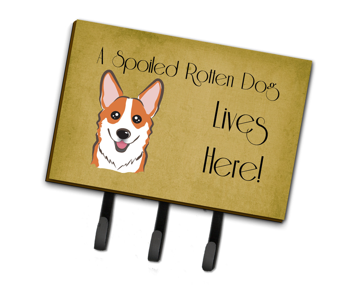 Red Corgi Spoiled Dog Lives Here Leash or Key Holder BB1502TH68  the-store.com.