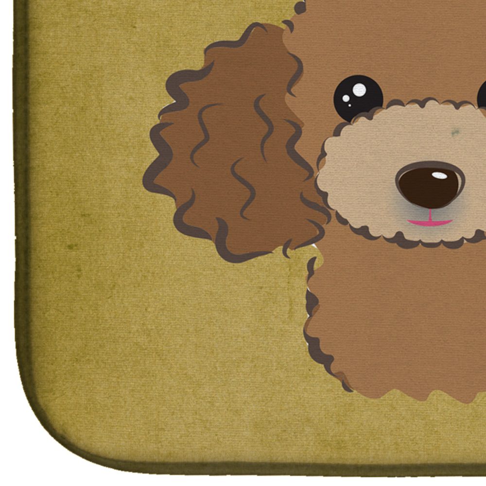 Chocolate Brown Poodle Spoiled Dog Lives Here Dish Drying Mat BB1504DDM  the-store.com.