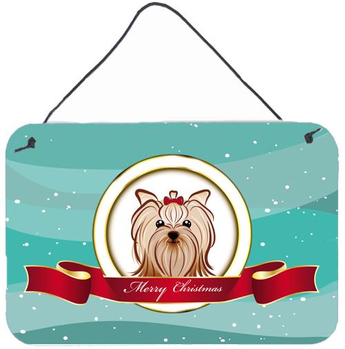 Yorkie Yorkishire Terrier Merry Christmas Wall or Door Hanging Prints BB1514DS812 by Caroline&#39;s Treasures