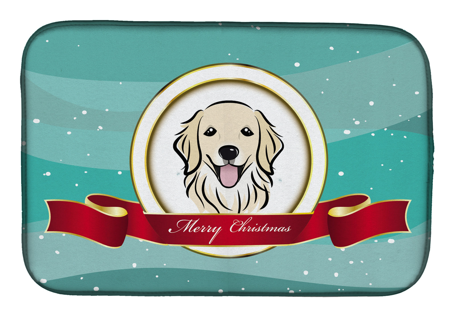 Golden Retriever Merry Christmas Dish Drying Mat BB1515DDM  the-store.com.