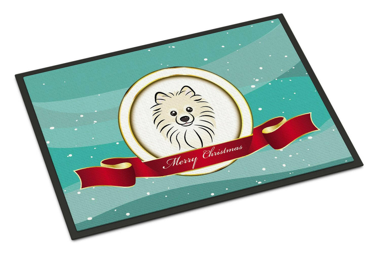 Pomeranian Merry Christmas Indoor or Outdoor Mat 24x36 BB1517JMAT - the-store.com