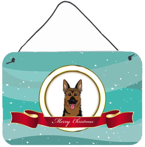 German Shepherd Merry Christmas Wall or Door Hanging Prints BB1521DS812 by Caroline&#39;s Treasures