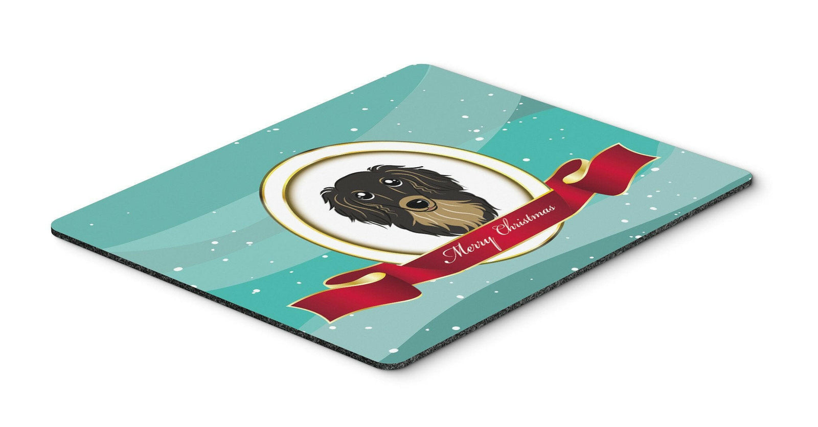 Longhair Black and Tan Dachshund Merry Christmas Mouse Pad, Hot Pad or Trivet BB1523MP by Caroline's Treasures