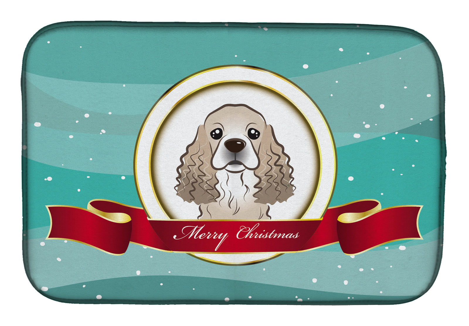 Cocker Spaniel Merry Christmas Dish Drying Mat BB1526DDM  the-store.com.