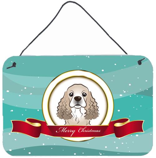 Cocker Spaniel Merry Christmas Wall or Door Hanging Prints BB1526DS812 by Caroline's Treasures