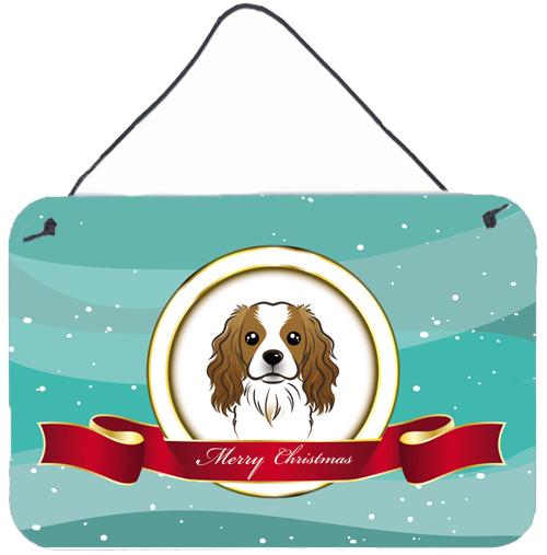 Cavalier Spaniel Merry Christmas Wall or Door Hanging Prints BB1534DS812 by Caroline's Treasures