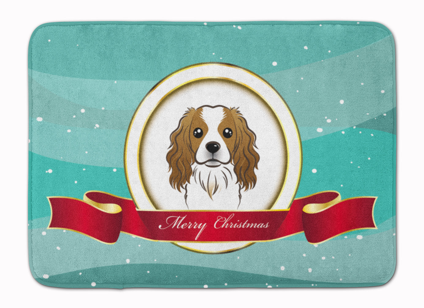 Cavalier Spaniel Merry Christmas Machine Washable Memory Foam Mat BB1534RUG - the-store.com