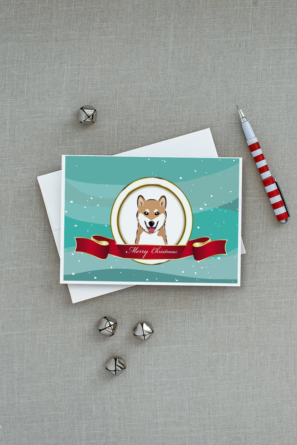 Shiba Inu Merry Christmas Greeting Cards and Envelopes Pack of 8 - the-store.com