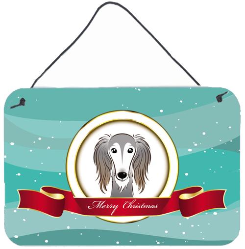 Saluki Merry Christmas Wall or Door Hanging Prints BB1539DS812 by Caroline&#39;s Treasures