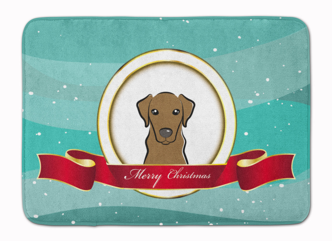 Chocolate Labrador Merry Christmas Machine Washable Memory Foam Mat BB1544RUG - the-store.com