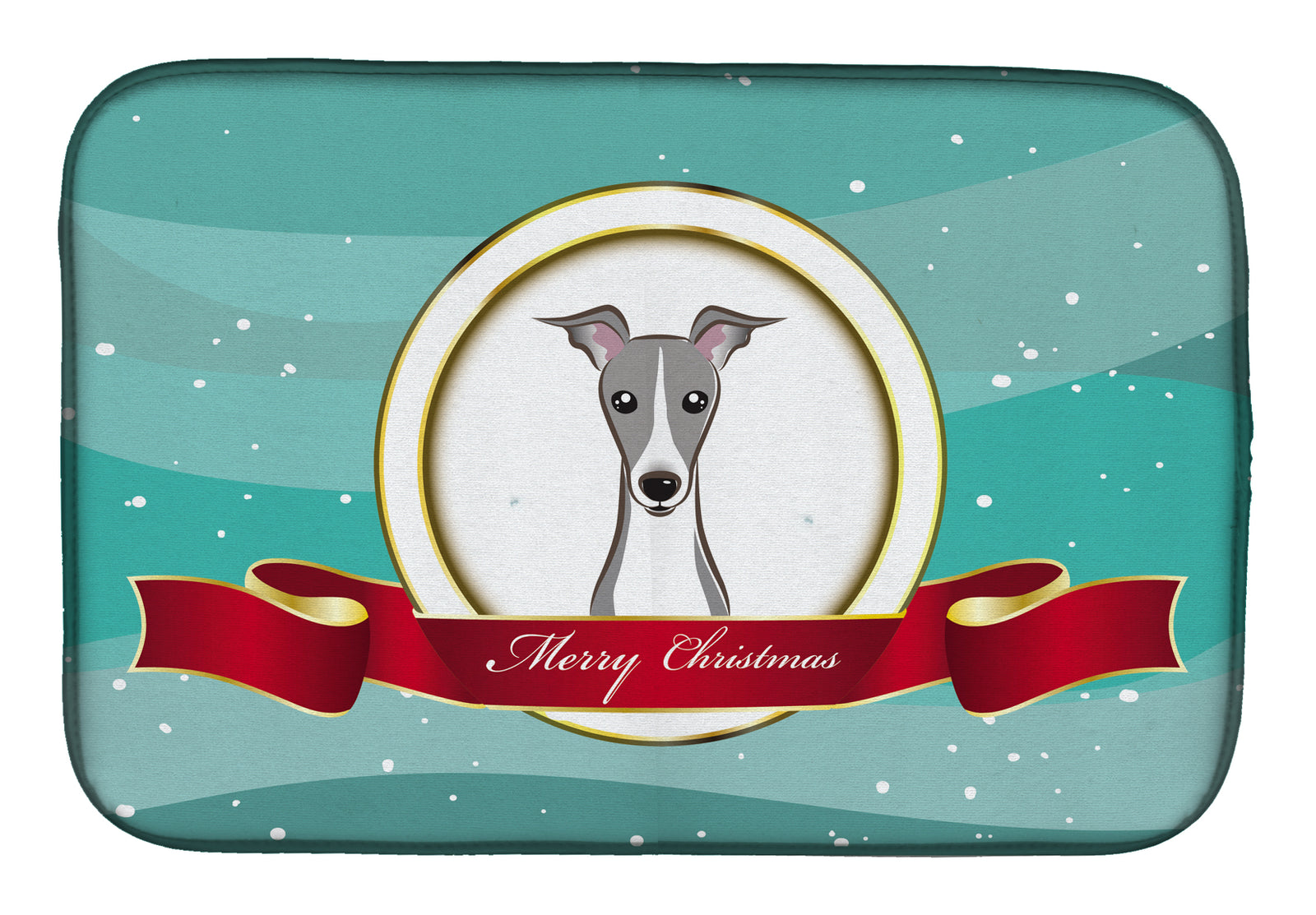 Italian Greyhound Merry Christmas Dish Drying Mat BB1546DDM  the-store.com.