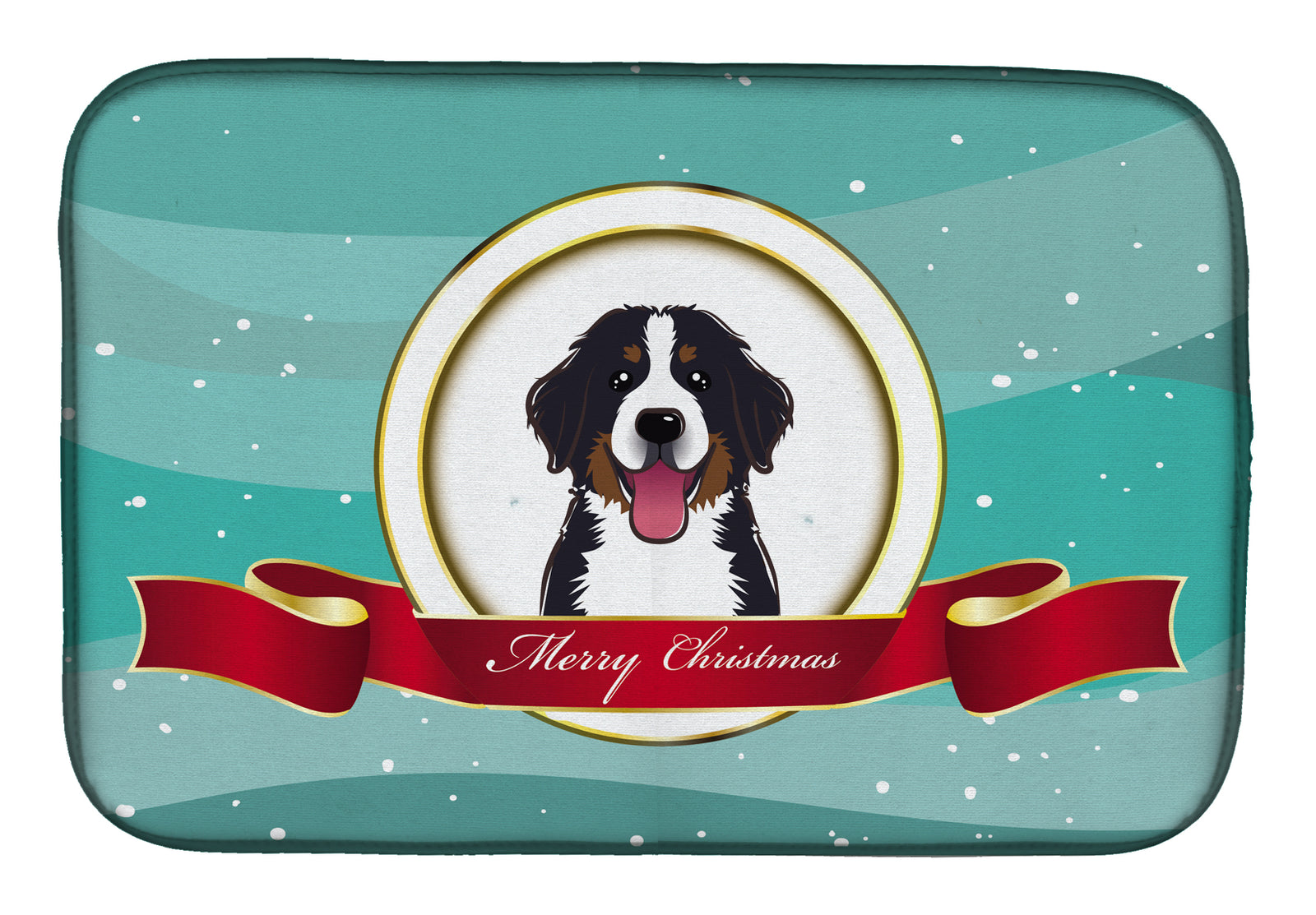 Bernese Mountain Dog Merry Christmas Dish Drying Mat BB1547DDM  the-store.com.