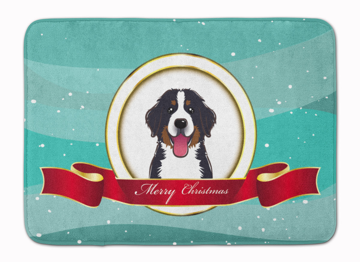 Bernese Mountain Dog Merry Christmas Machine Washable Memory Foam Mat BB1547RUG - the-store.com