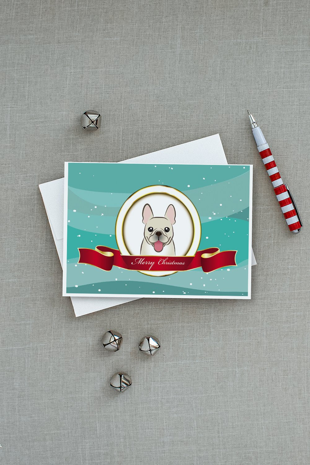French Bulldog Merry Christmas Greeting Cards and Envelopes Pack of 8 - the-store.com