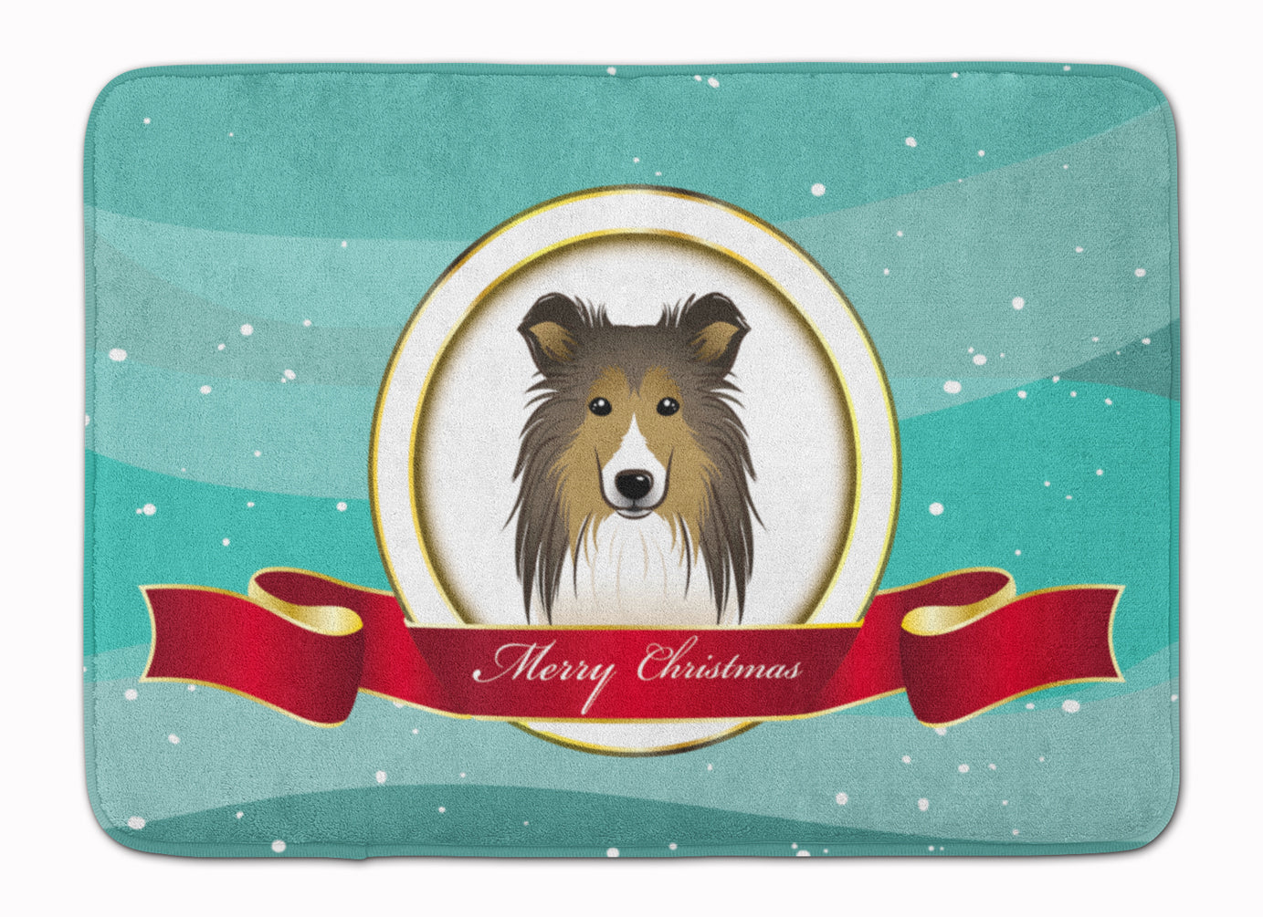 Sheltie Merry Christmas Machine Washable Memory Foam Mat BB1552RUG - the-store.com