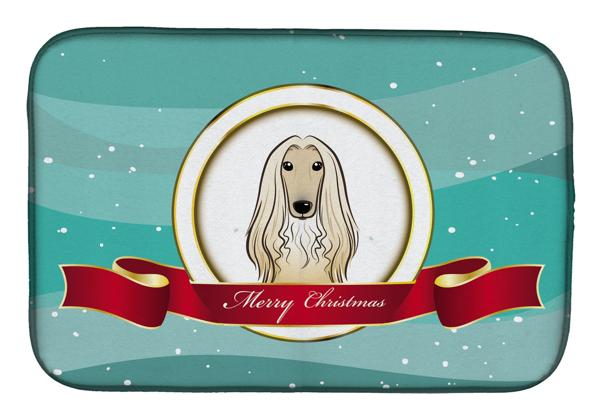 Afghan Hound Merry Christmas Dish Drying Mat BB1554DDM  the-store.com.