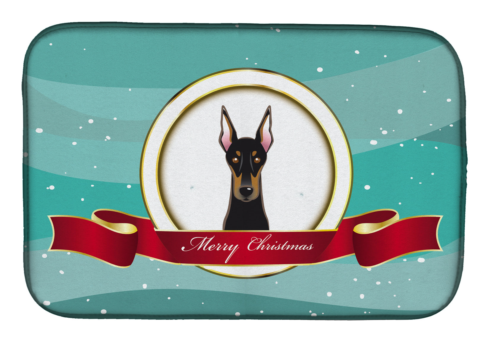 Doberman Merry Christmas Dish Drying Mat BB1555DDM  the-store.com.