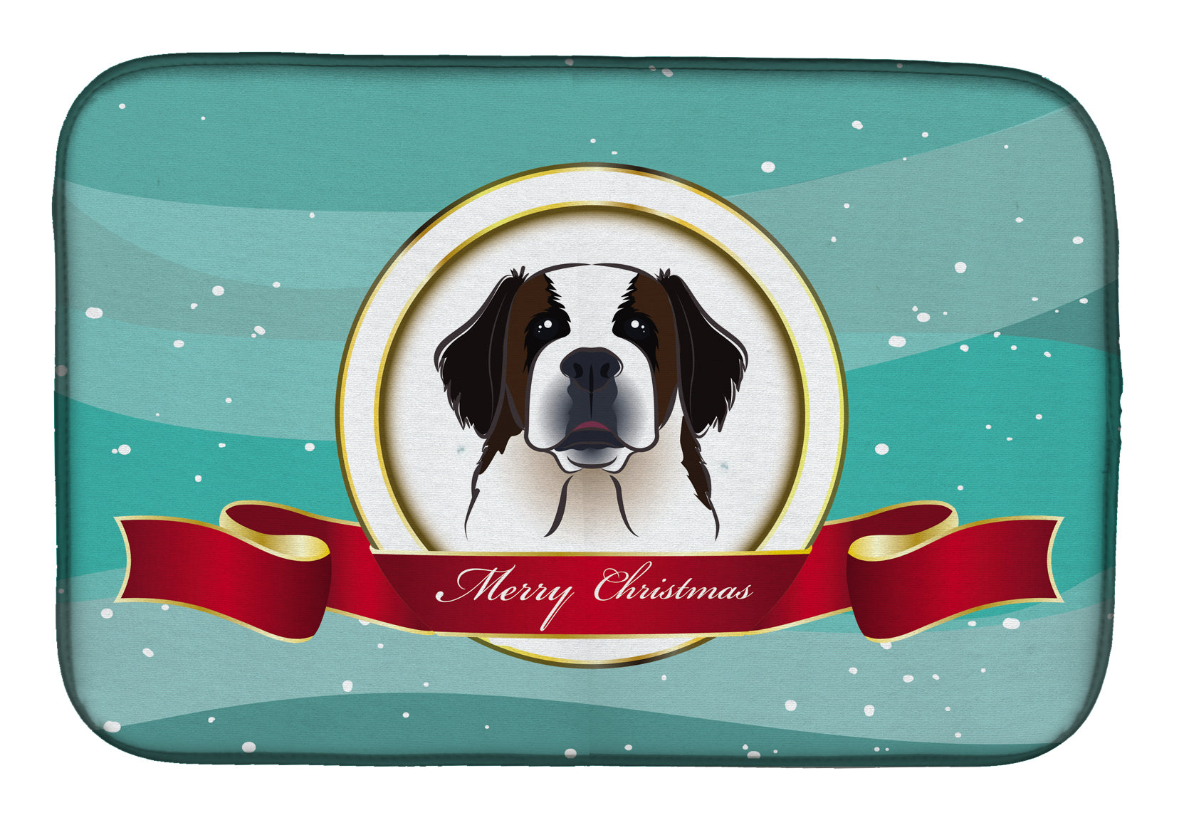 Saint Bernard Merry Christmas Dish Drying Mat BB1556DDM  the-store.com.