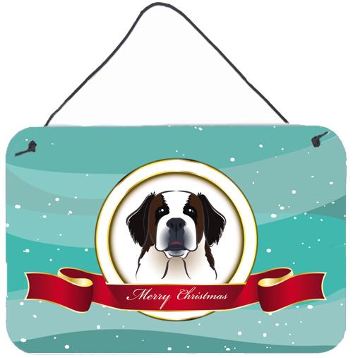 Saint Bernard Merry Christmas Wall or Door Hanging Prints BB1556DS812 by Caroline&#39;s Treasures