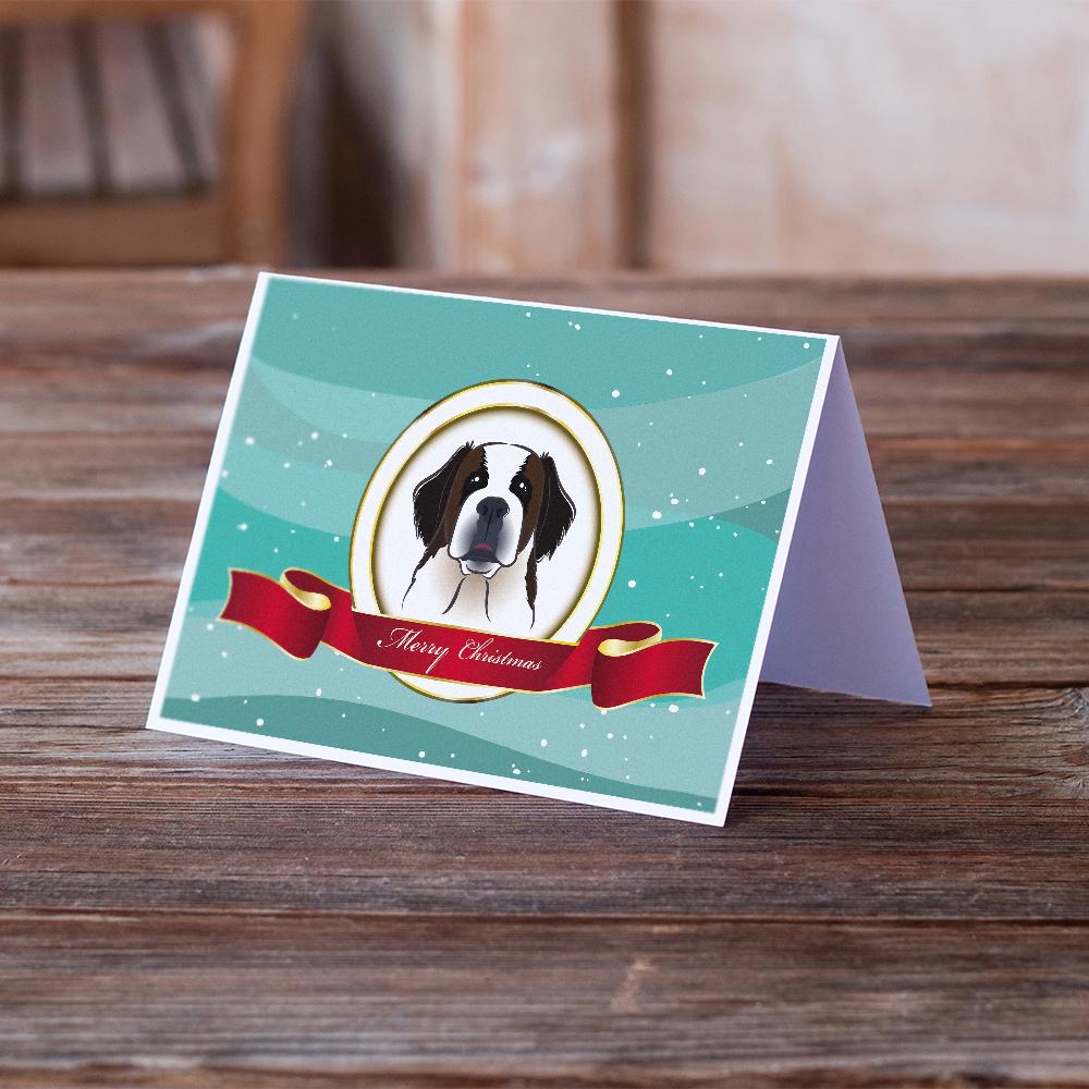 Buy this Saint Bernard Merry Christmas Greeting Cards and Envelopes Pack of 8