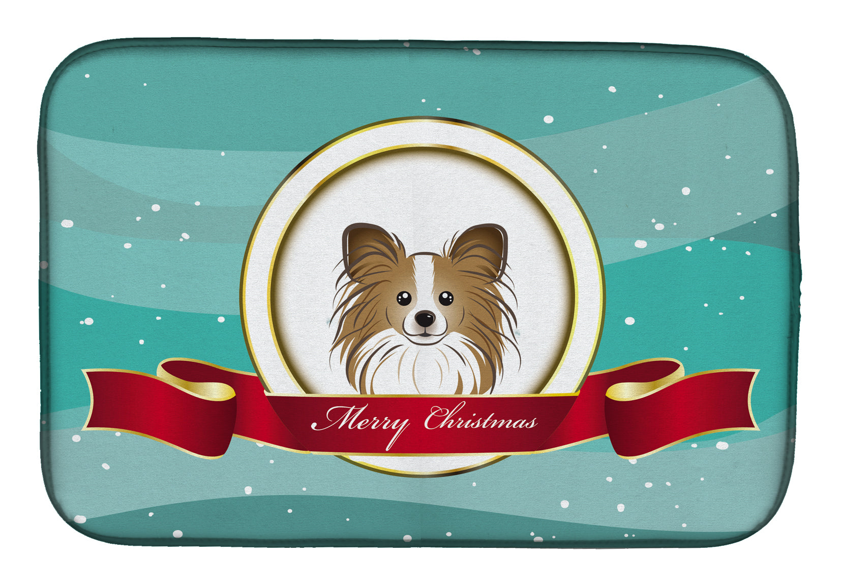 Papillon Merry Christmas Dish Drying Mat BB1558DDM  the-store.com.