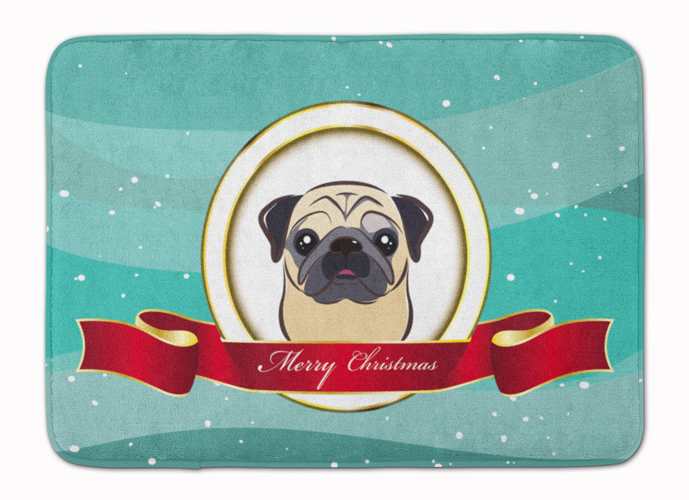 Fawn Pug Merry Christmas Machine Washable Memory Foam Mat BB1572RUG - the-store.com