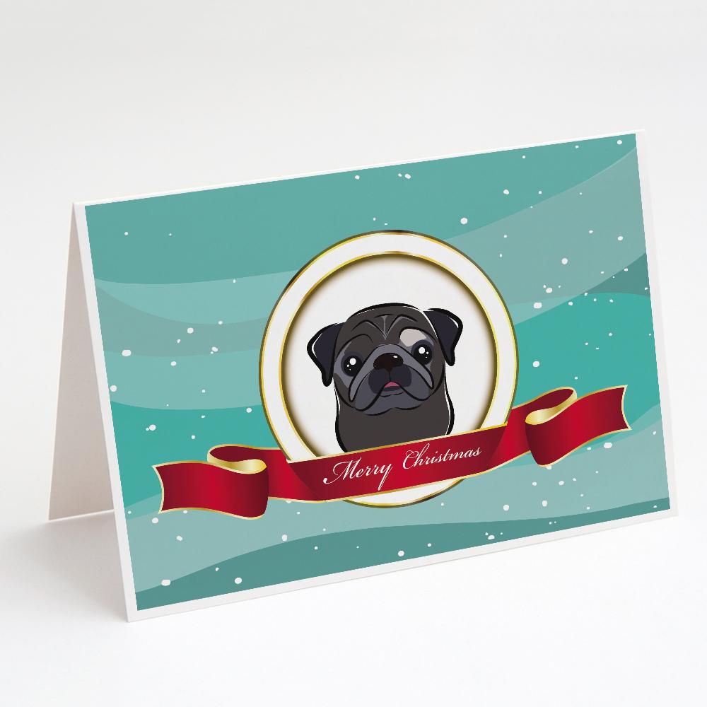 Buy this Black Pug Merry Christmas Greeting Cards and Envelopes Pack of 8