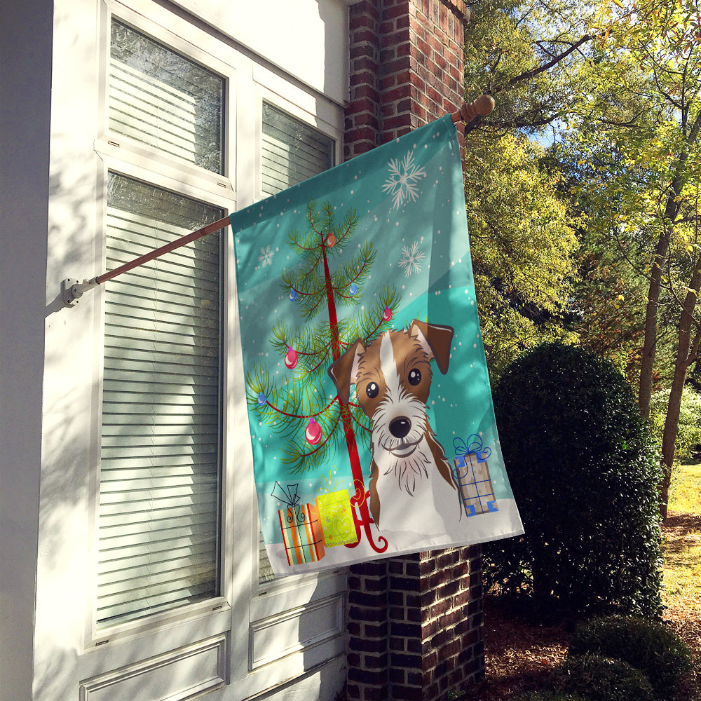 Christmas Tree and Jack Russell Terrier Flag Canvas House Size BB1574CHF  the-store.com.