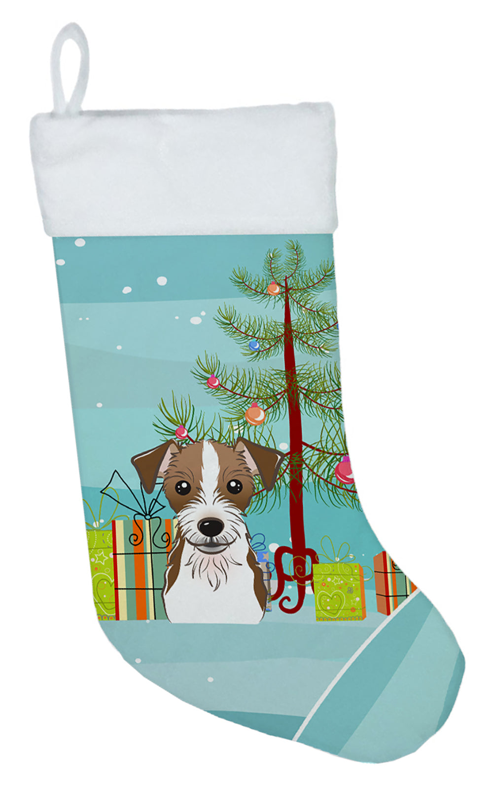 Christmas Tree and Jack Russell Terrier Christmas Stocking BB1574CS  the-store.com.