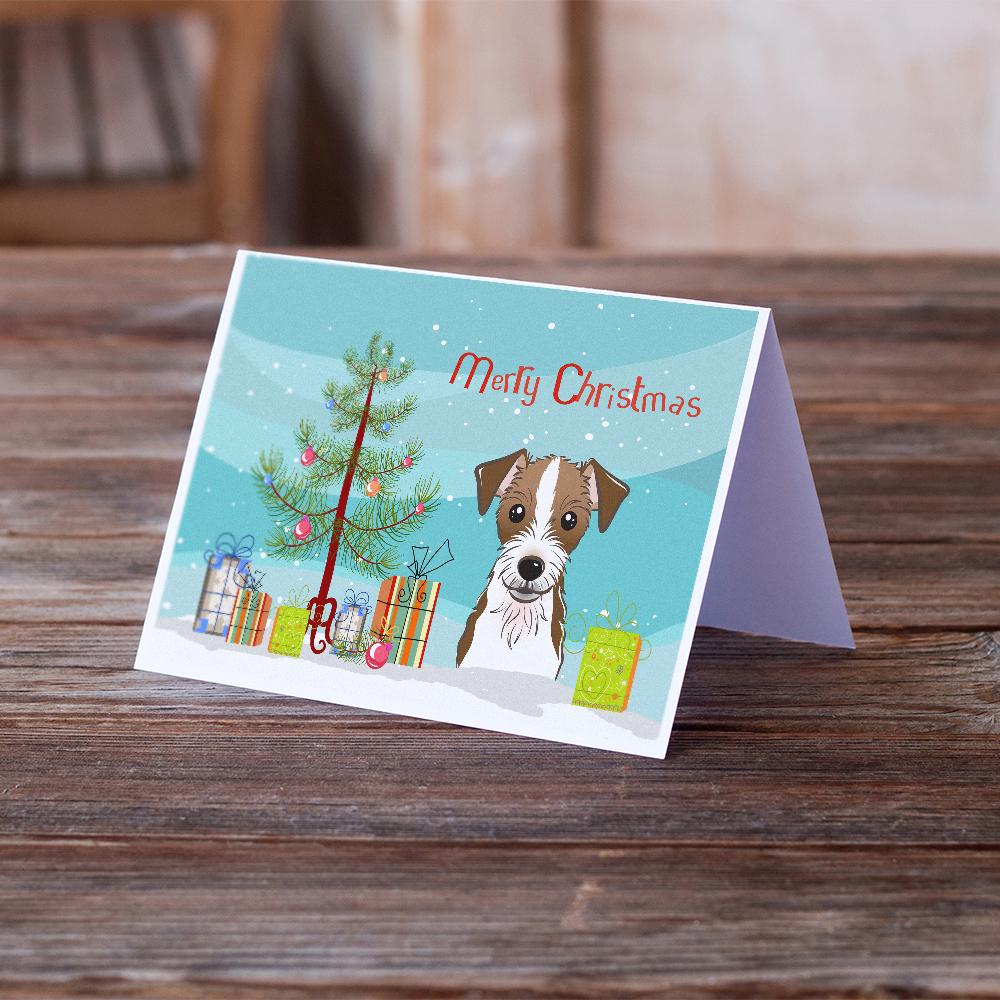 Christmas Tree and Jack Russell Terrier Greeting Cards and Envelopes Pack of 8 - the-store.com