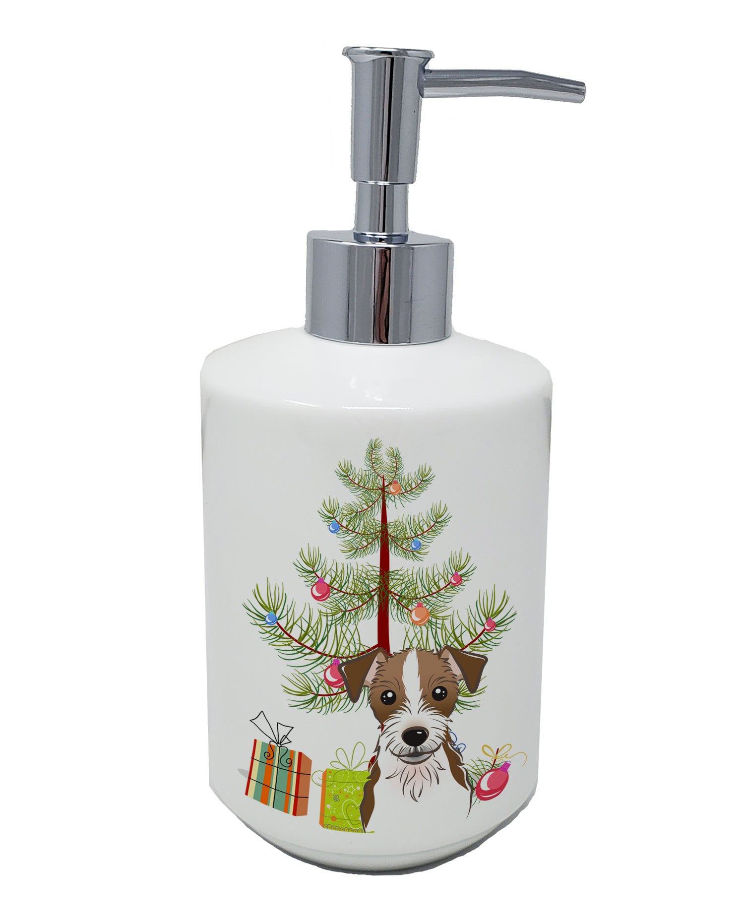 Buy this Christmas Tree and Jack Russell Terrier Ceramic Soap Dispenser