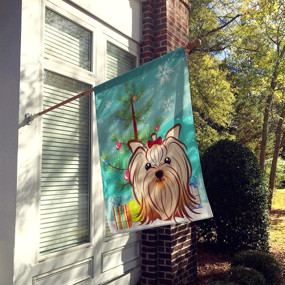 Christmas Tree and Yorkie Yorkshire Terrier Flag Canvas House Size BB1576CHF  the-store.com.