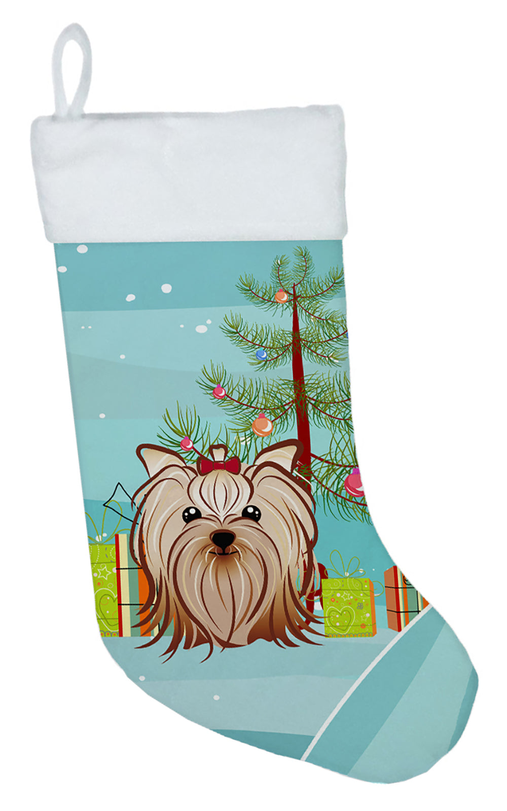 Christmas Tree and Yorkie Yorkishire Terrier Christmas Stocking BB1576CS  the-store.com.